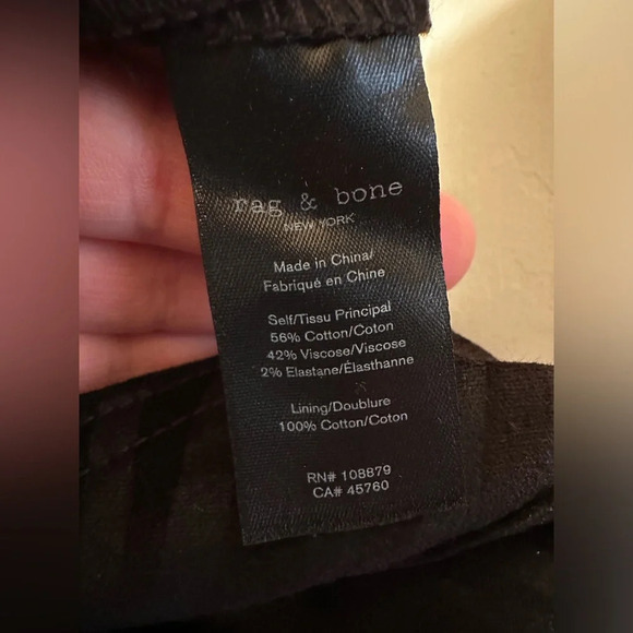 RAG & BONE Black Nina Zebra Stripe Skinny Ankle Jeans Sz 27 Exposed Zip Hi Rise - Picture 16 of 16